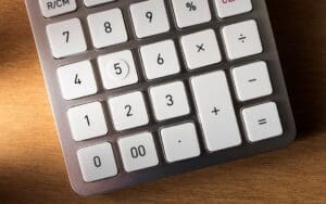 A close up of the numbers on a calculator