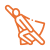 Orange superhero icon on black background.