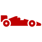 a sports car red color icon