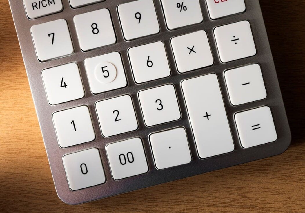 A close up of the numbers on a calculator